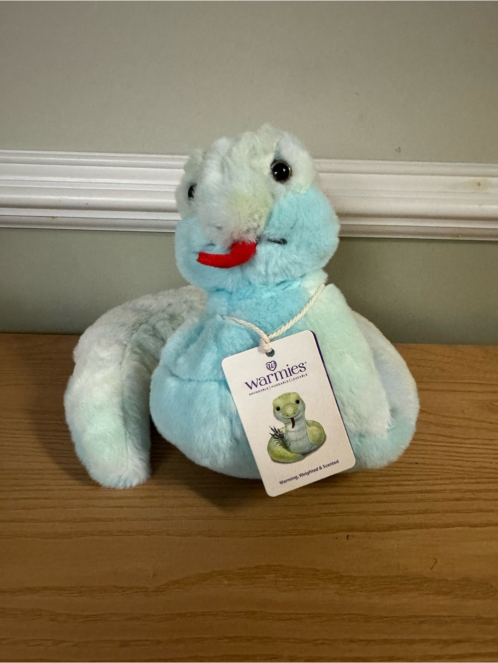 NWT Warmies Snake Plush Microwavable Heatable Lavender Scented Pastel Blue
